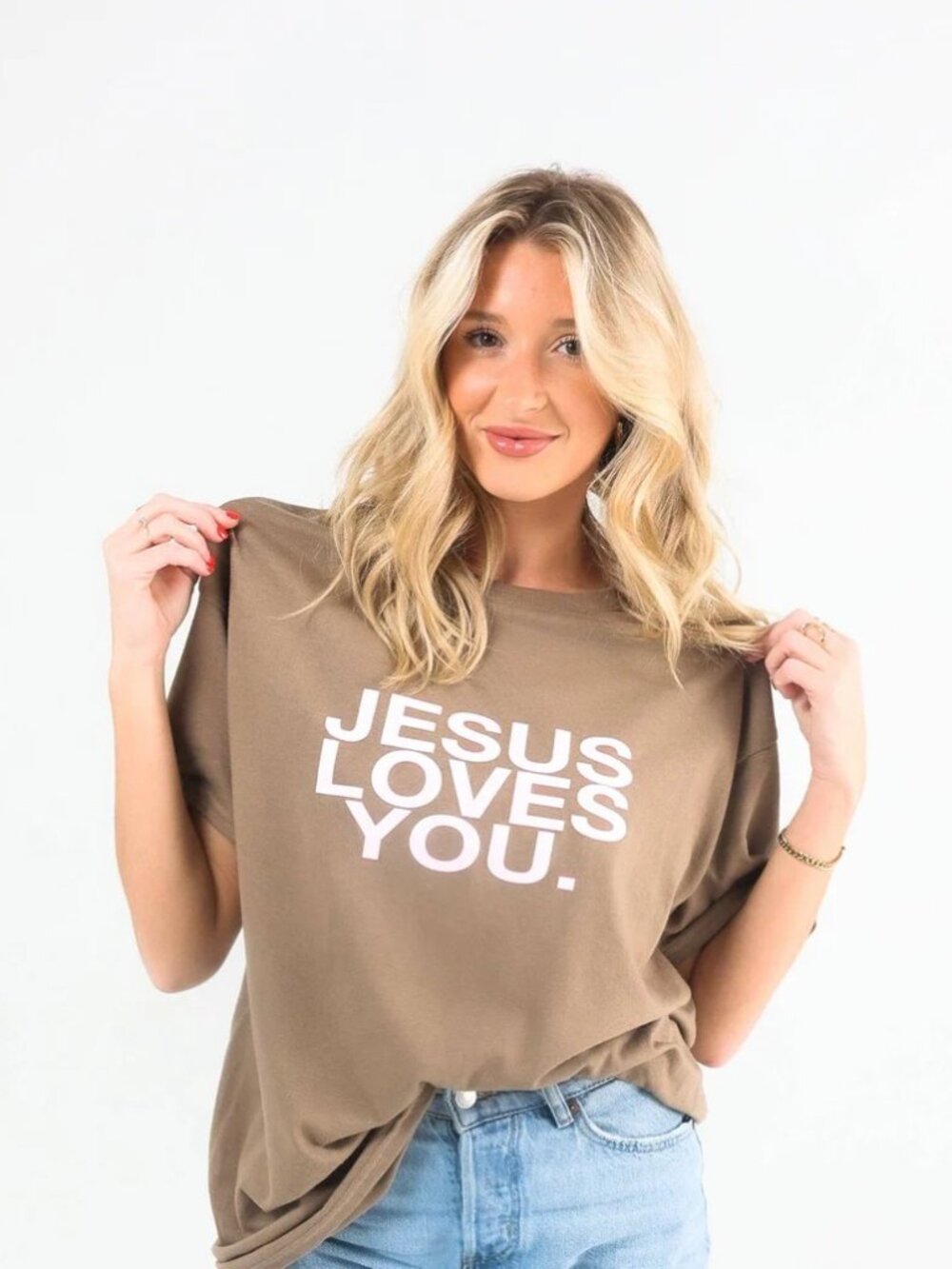 Jesus Loves You T-Shirt - Brown